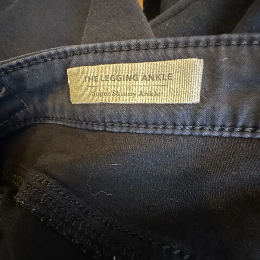 AG Adriano Goldschmied Jean Women 31 Black Legging Ankle Mid Rise Skinny Y2K
